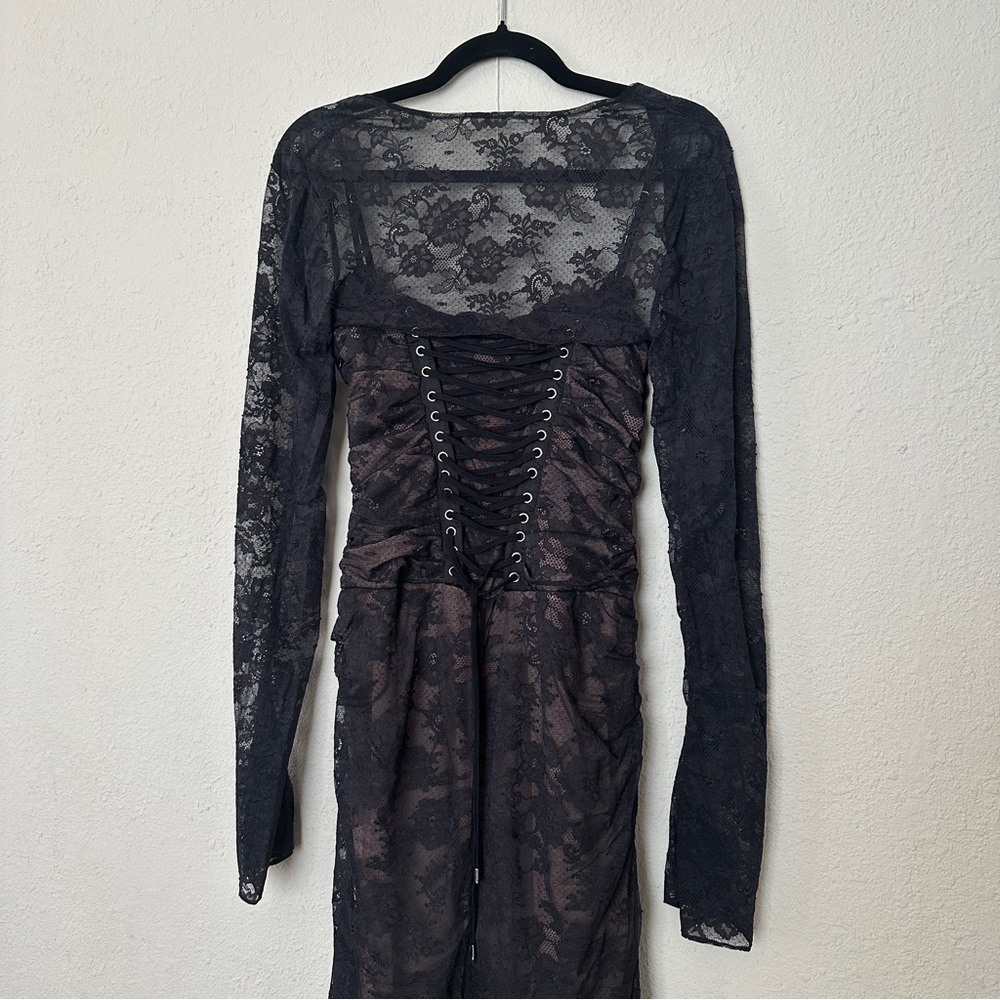 HOUSE OF CB 'Artemis' Black Lace Maxi Dress NWOT size M - Picture 9 of 9